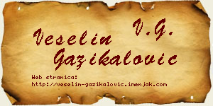 Veselin Gazikalović vizit kartica